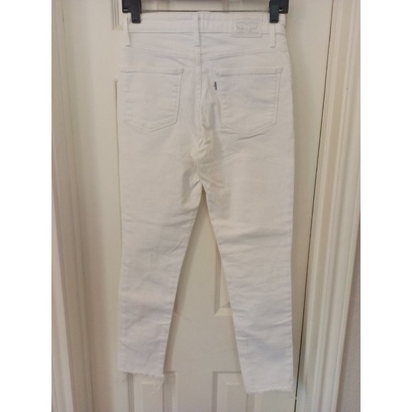 Women's Levi's 721 High Rise Frayed Hem Distressed Skinny Jeans Size 27 - Picture 6 of 8